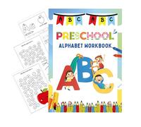 Libri di tracciatura per bambini - Carta 24 x 17 cm | Quaderno di pratica con lettere Numeri Linee | Giocattolo educativo per imparare a scrivere e colorare