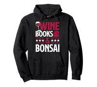 Libri di vino e lettura di libri amorevoli del vino rosso dei bonsai Felpa con Cappuccio