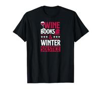 Libri di Vino e Solstizio d'inverno Vino Rosso Amare Libro Lettura Maglietta