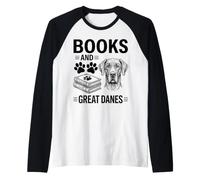 Libri E Alani Divertente Alano Maglia con Maniche Raglan