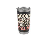 Libri e cavalli Keep Me Calm Reader Equestrian Bicchiere termico in acciaio inox doppia parete