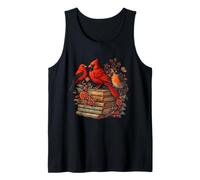Libri Floreali Vintage Birds Cottagecore Cardinal Bird Lovers Canotta