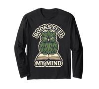 Libri Fuel My Mind Owl Green Leaves Graphic Maglia a Manica