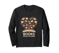 Libri Grow The Mind Reading Amante Bookworm Maglia a Manica