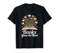 Libri Grow The Mind Reading Amante Bookworm Maglietta