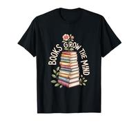 Libri Grow The Mind Reading Amante Bookworm Maglietta