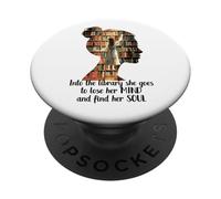 Libri nella biblioteca Lei va a perdere la testa Trova la sua anima PopSockets PopGrip Adesivo
