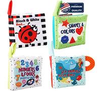 Libri per bambini, giocattoli regalo, tocco e tocco in tessuto per bambini, bambini 0-3-6-12-18 mesi, giocattoli di apprendimento precoce da 6 a 12 mesi, 1-2 anni, regalo per festa di Natale per