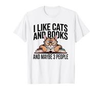 Libri per Gatti Forse 3 Persone Antisociale Lettura introversa Maglietta
