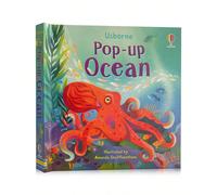 Libri pop-up sull'oceano Usborne, libri illustrati 3D con alette per l'educazione precoce dei bambini, libri per la conoscenza degli animali marini Pop-up Ocean BO1308Carta tessile