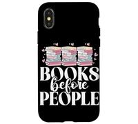 Libri prima di persone che leggono gli amanti dei libri Bookworm Bookish Custodia per iPhone X/XS