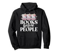 Libri prima di persone che leggono gli amanti dei libri Bookworm Bookish Felpa con Cappuccio