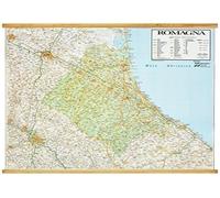 Belletti, Romagna cartina murale regionale, aste in legno, 132x99cm