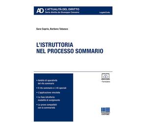 Libri Sara Caprio - L'istruttoria nel processo sommario - 2019