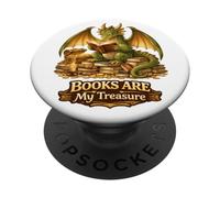 Libri sono il mio tesoro carino drago lettura design PopSockets PopGrip Adesivo