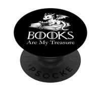Libri sono il mio tesoro carino drago lettura design PopSockets PopGrip Adesivo