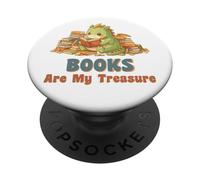 Libri sono il mio tesoro carino drago lettura design PopSockets PopGrip Adesivo