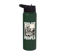 Libri sopra le persone Libro Bookworm Scheletro floreale Libro divertente Stainless Steel Insulated Water Bottle