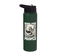 Libri sopra le persone Libro Bookworm Scheletro floreale Libro divertente Stainless Steel Insulated Water Bottle