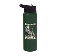 Libri sopra le persone Libro Bookworm Scheletro Libro divertente Stainless Steel Insulated Water Bottle