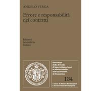Libri Verga Angelo - Errore E Responsabilita Nei Contratti