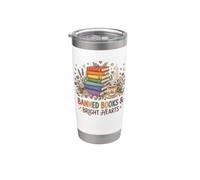 Libri vietati Bright Hearts Reading Lover Design Bicchiere termico in acciaio inox doppia parete