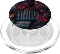Libri vintage del mondo accademico e fiori rossi gotici PopSockets PopGrip per MagSafe