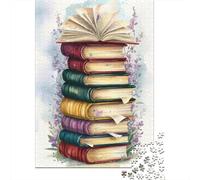 Libri Vintage Impilati Puzzle 1000 Pezzi Carta per Adulti Stile Studio Tranquillo Gioco di Puzzle 1000 Pezzi Relax Famiglia Regalo Casa 38x26cm/1000pcs