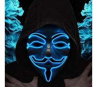 LIBRNTY Anonymous maschera,Hacker mask,V per vendetta maschera,LED Illumina la Maschere,Halloween Purge Mask,Maschera da La Notte Del Giudizio per Costume Cosplay Festa e Party di Carnevale