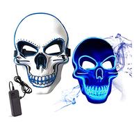 LIBRNTY LED skull mask,Illumina la maschere,Skull mask,maschera the purge,Pittura del teschio fai-da-te e 3 modalità di lampeggio controllabili,per Costume Cosplay Festa e Party