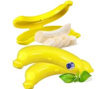 LIBRNTY Porta banana bambini scuola,Set di 3 Caso di Banana,Contenitore Banana All'aperto,Contenitore per banane,scatola per banane in plastica senza BPA per alimenti-con chiusura sicura