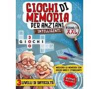 Libro 300 Giochi di Memoria per Anziani 17 Attività con 3 livelli di difficioltà