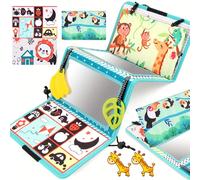 Libro a specchio verde reversibile, giocattolo 3-in-1 per bambini, libro pieghevole per terra, giocattolo sensoriale educativo per lo sviluppo visivo e tattile dei bambini, regalo di Pasqua, regalo pe