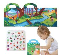 Libro adesivo da viaggio per bambini, puzzle in gelatina impermeabile, riutilizzabile, portatile, decorazione necessaria con manico, strumento di apprendimento per la prima istruzione per bambini dai