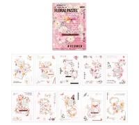 Libro adesivo di fiori, libro adesivo per adulti | 20 fogli Fiori Diario Adesivo Libro,Artigianato per la rivista spazzatura, decorazione di abbellimenti, accessori per scrapbooking per il journaling,