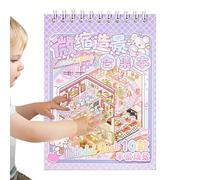 Libro adesivo riutilizzabile, per 3D, simpatici cartoni animati e adesivi impermeabili, motivi in miniatura per adulti e ragazzi per tutti i luoghi