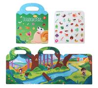 Libro adesivo tranquillo, Libro adesivo riutilizzabile per bambini - Carta puzzle portatile impermeabile,Decorazione piegabile Decorazione Strumento di apprendimento 'istruzione precoce per 3+ con man