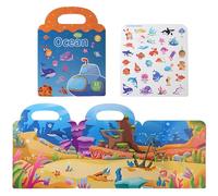 Libro adesivo tranquillo, Libro adesivo riutilizzabile per bambini - Carta puzzle portatile impermeabile,Decorazione piegabile Decorazione Strumento di apprendimento 'istruzione precoce per 3+ con man