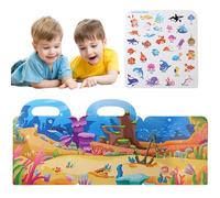 Libro adesivo tranquillo, Libro adesivo riutilizzabile per bambini, Carta puzzle portatile impermeabile, Decorazione piegabile Decorazione Strumento di apprendimento 'istruzione precoce per 3+ con man
