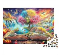 Libro Aperto Cascata Arcobaleno Puzzle 1000 Pezzi Puzzle per Adulti Rilassante Decorazione Casa Regalo Famiglia 38x26cm/1000pcs
