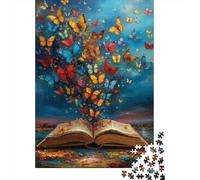 Libro aperto farfalle colorate in volo Puzzle 1000 Pezzi Materiale Carta Puzzle per Adulti Stile Fantasia Arte Relax Regalo Famiglia Concentrazione 38x26cm/1000pcs