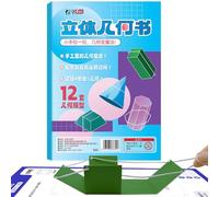 Libro Apprendimento Geometria 3D Con Filo Tirante - Insegnamento Formule Area Libro Didattico,Giocattolo Interattivo Formule Volume Attività Manuali Bambini