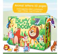 Libro Attività con Adesivi Cartoon, Gioco Educativo di Riconoscimento Parole e Lettere Animali, Puzzle , Abilità Fai da Te, come Regalo per le Vacanze. Flashcard