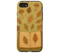 Libro botanico che germogliano funghi e foglie autunnali Custodia per iPhone SE (2020) / 7/8