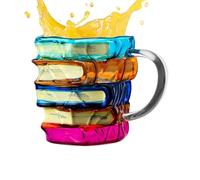 Libro Caffè Libro in Colorato da 350ml per la Decorazione | Tazze Caffè Campeggio per Esterni Escursioni Pesca Tè Whisky Birra Feste Casa