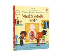 Libro cartonato Usborne con alette: Cosa c'è dentro il mio corpo? Educazione inglese per la prima infanzia, libro di domande e risposte scientifiche per bambini, materiale informativo di lettura Perch