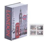 Libro Cassaforte con Combinazione, 18 x 12 x 5,5 cm Orologio di Londra Libri Cassetta Segreto armadietto di Sicurezza Scrigno Portavalori per Money Gioielli in Contanti
