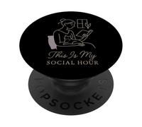 Libro Cat Lady Introvert Tranquillo Tempo Accogliente Lettore Morbido PopSockets PopGrip Adesivo