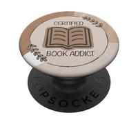 Libro certificato Amante lettura su beige neutro Boho PopSockets PopGrip Intercambiabile