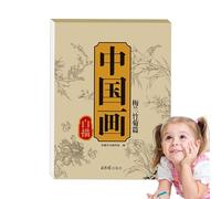 Libro cinese da colorare con istruzioni, libro di calligrafia tradizionale - libero e hobby per praticare a casa l'apprendimento del patrimonio culturale per studenti d'arte